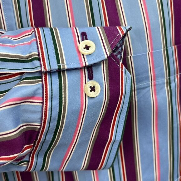 Bugatchi striped shaped fit long sleeve shirt - Picture 6 of 8